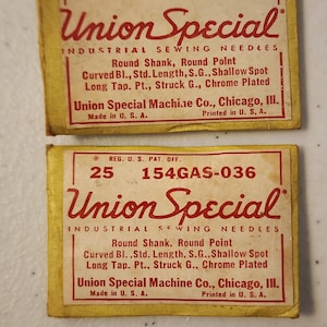 Vintage Union Special 154GAS-044, 154GAS-036 Sewing Machine Needles 42 Pcs. B12