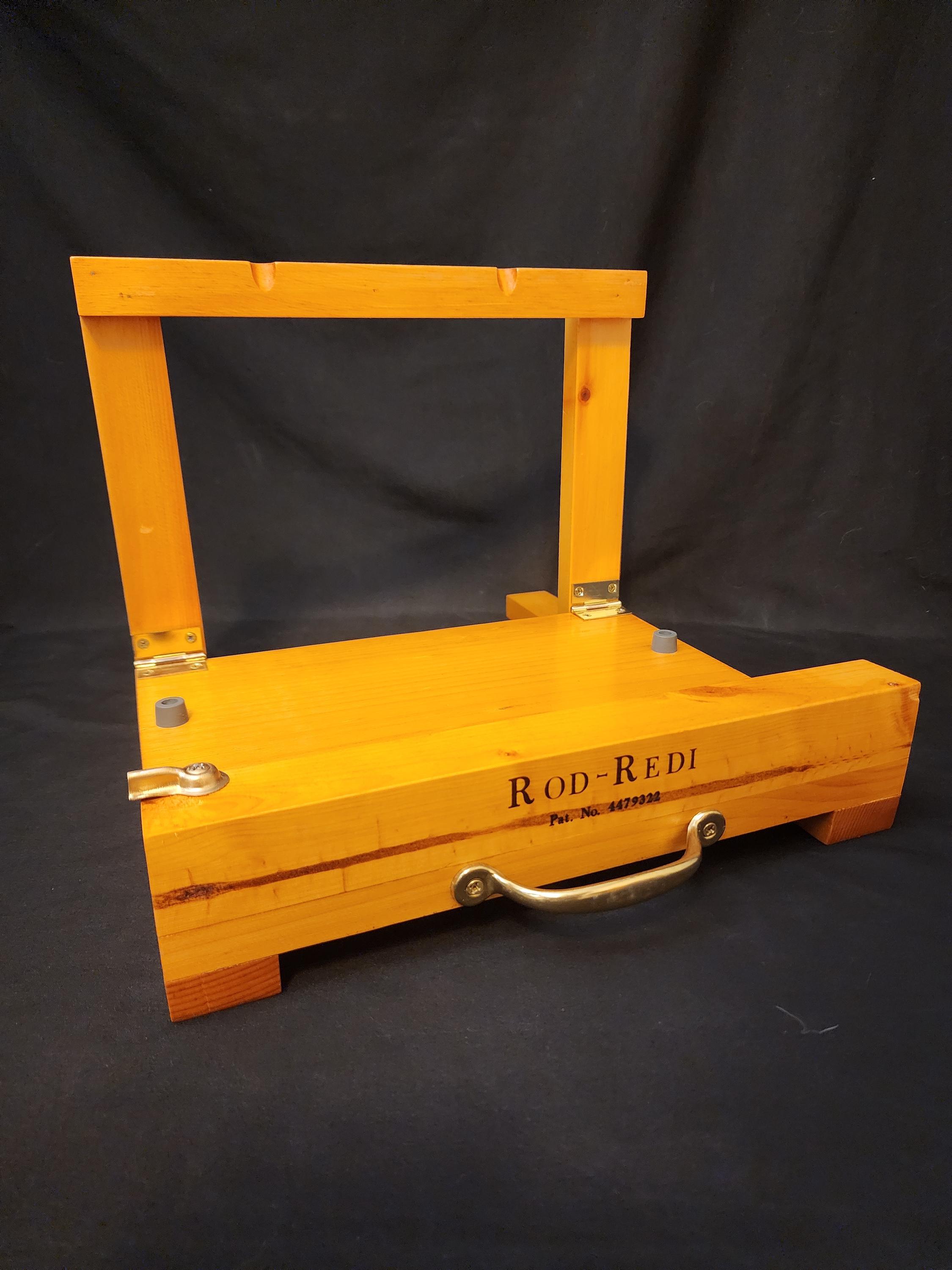 Redo Rod Vintage NOS Rod-redi Fishing Rod Holder & Carrier Solid Wood W/ Bait ...