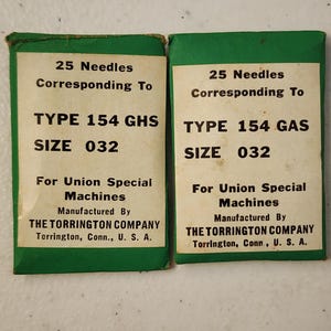 Vintage Union Special Sewing Needles 154 GHS Size 032  37 Pieces B12