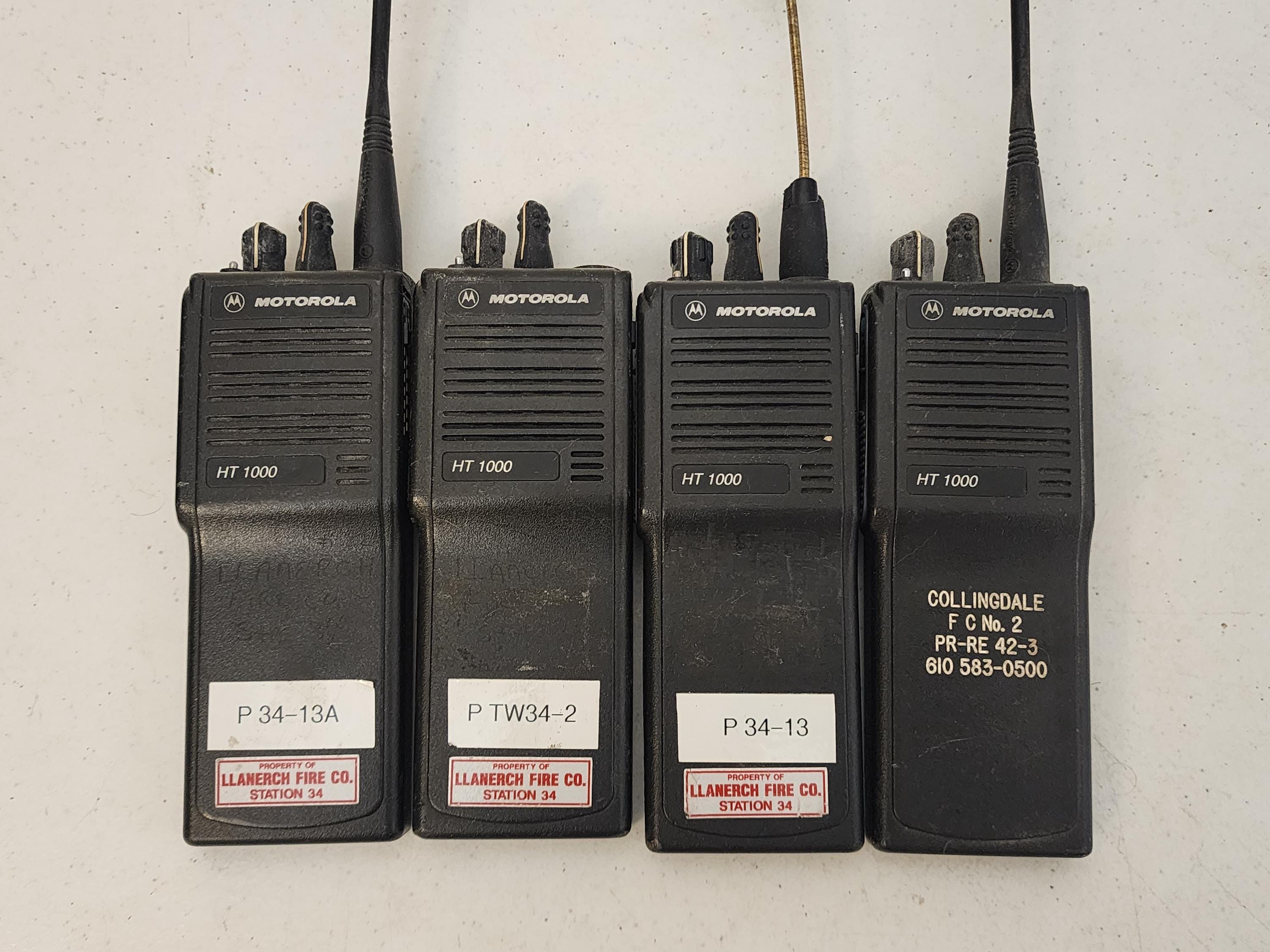 Lot of 4 Motorola HT 1000 Two-way Radio Walkie Talkies