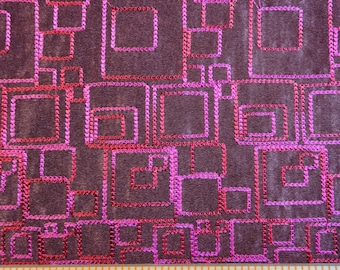 Embroidered Retro Squares Geometric Deco Fabric By-The-Yard Quantity Discounts Decorating fabric