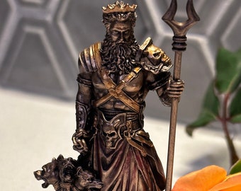 Hades Greek God Statue MINIATURE Bronze