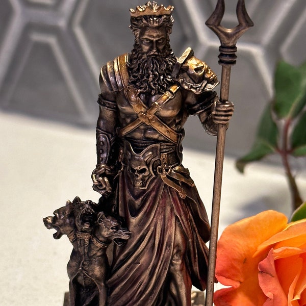 Hades Greek God Statue MINIATURE Bronze 3.5 in