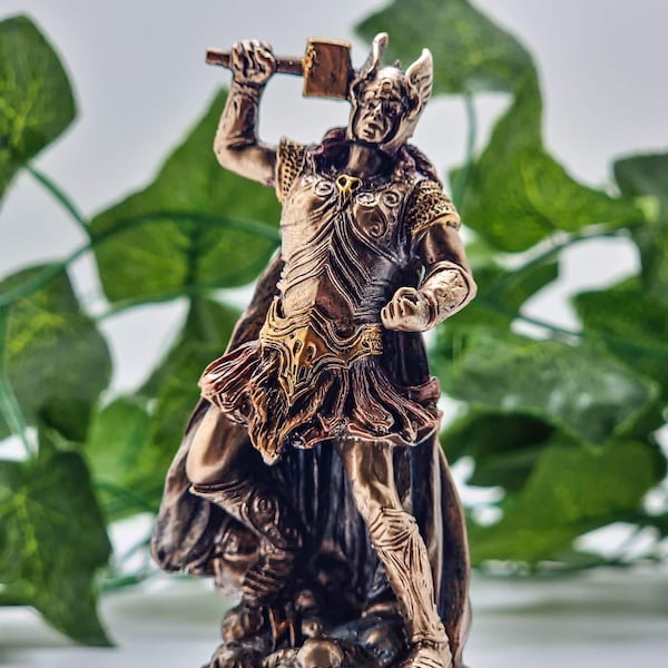 Thor Norse God Statue miniature 3in tall