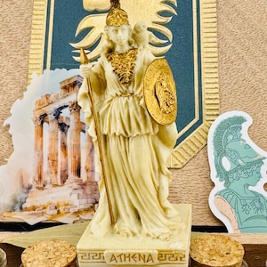 Athena Greek Goddess Statue,Cigar Box Altar, Athena Mini Statue, Travel altar, Goddess of Wisdom