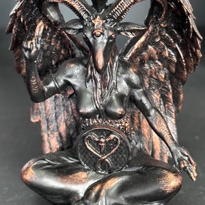 Baphomet meditation pose mini polystone statue 4 in