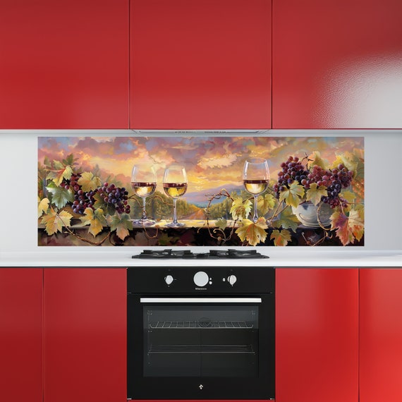 Panoramic Wall Art | Kitchen Backsplash - Artistic Backsplash Template, Stove Backsplash, Kitchen Wall Decor