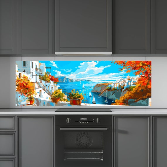 Large 3D Downloadable Textured Panoramic Wall Art. Ideal for Kitchen Decor, Canvas Prints, or Backsplash.
