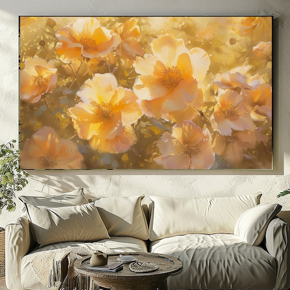 Floral Prints, Textured Wall Art, Oil and Impasto Painting, Botanical & Large Wall Art
