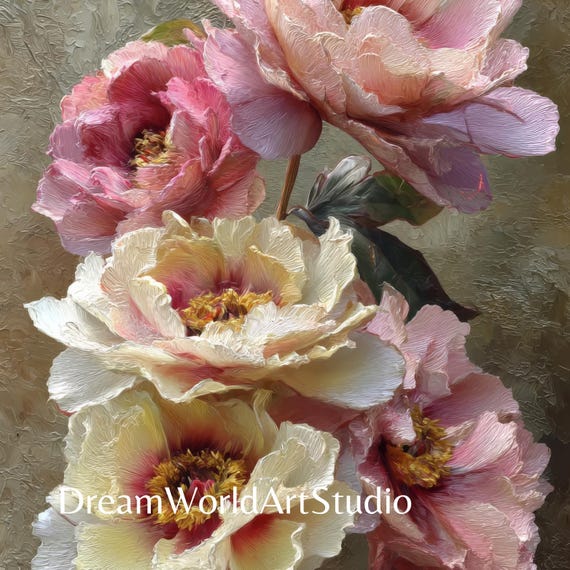 3D Vintage Flower Wall Art - Floral Art Instant Download for Posters & Canvases. Perfect for Any Room Decor.