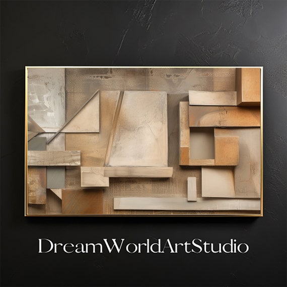 3D Wall Art: Abstract, Textured, Impasto Acrylic Painting on Canvas - Large Artwork.