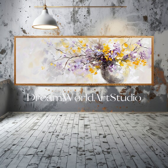 Downloadable Art, Panoramic Wall Art - Floral Prints, Canvas Prints, Flower Prints, Kitchen Decor, Large Wall Art