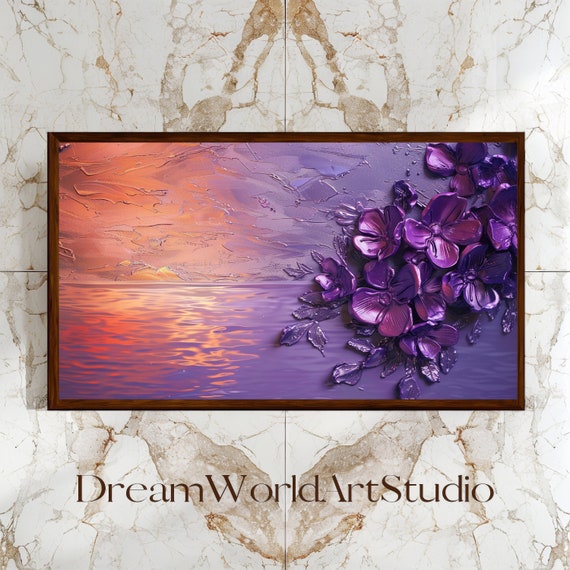 Large Wall Art, 3D Wall Art - Textured, Floral Prints, Impasto, Flower Design, Downloadable, Digital.