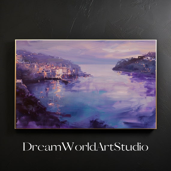 Purple Art, Impressionist Oil Painting, Digital Prints, Printable Wall Art, Large Decor, Image to Print