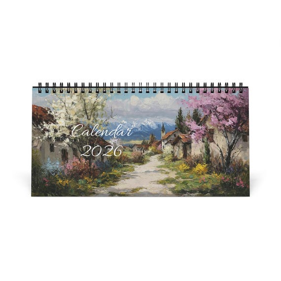 2026 Desk Calendar: Vintage Floral Decor, Desk Organizer