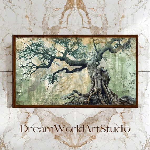 Wabi Sabi Tree Art | Japanese Nature Wall Art - Zen, Textured, Large, Downloadable, Digital Prints.