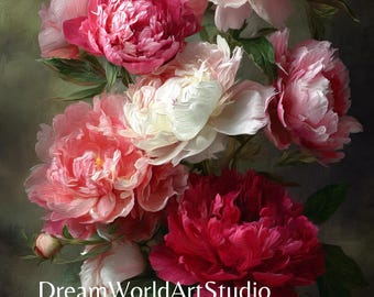 3D Vintage Flower Wall Art - Floral Art Instant Download for Posters & Canvases. Perfect for Any Room Decor.