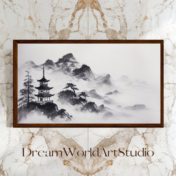Sumi E Ink Art – Japanese Zen & Minimalist Wall Art, Nature Digital Print, Downloadable Art