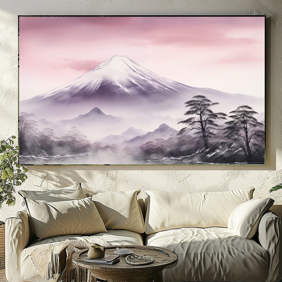 Japanese Art, Sumi E - Zen Wall Art, 3D, Textured, Oil Impasto Painting, Downloadable.