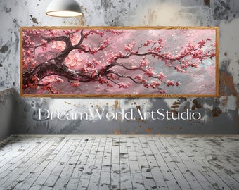 Panoramic Cherry Blossom Sakura 3D Textured Wall Art (Digital Download)