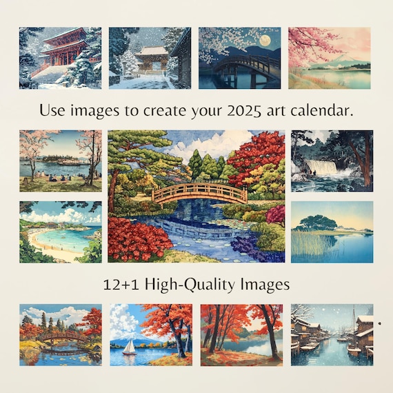 Japanese Wall Art Images for Calendars – 2025 Picture Calendar Templates for Desk or Wall Calendars