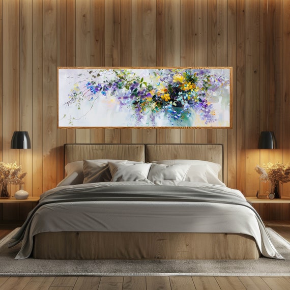 Digital Print, Panoramic Wall Art – Flower Prints, Floral Art, Downloadable, Canvas, Kitchen Decor, Large Wall Art