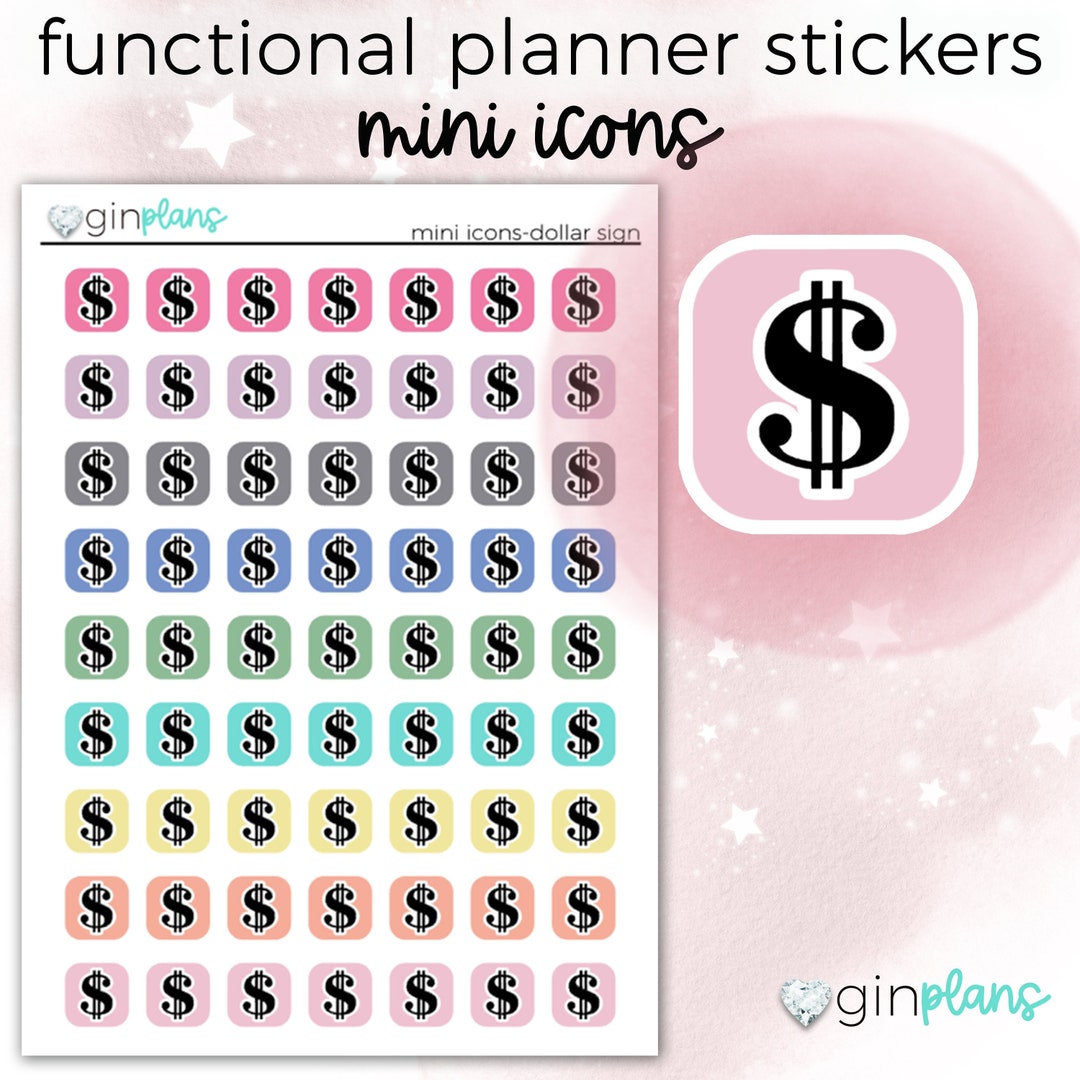 Mini Functional Planner & Journal Stickers-transparent-clear-mini Icons ...