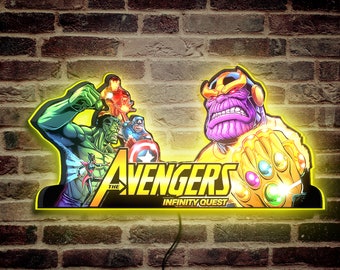Avengers Infinity Quest Pinball Topper LED Lightbox - Eleve su experiencia de juego