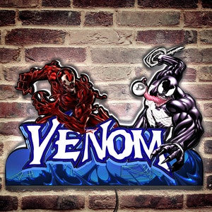 Ultra Rare Venom Pinball Topper LED-Leuchtkasten - Vollständig dimmbar - USB-betrieben - Umarme das finstere Venom & Gemetzel - Handgemacht