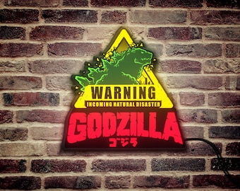 Ultra Rare Godzilla Warning Pinball Topper LED Lightbox - Limited Edition Collectible