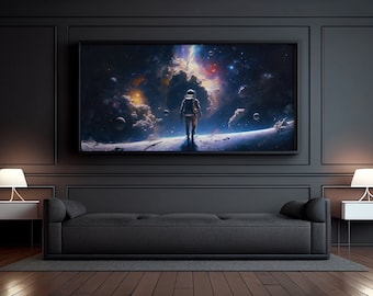 Astronaut Gazing into the Galaxy | NASA Space Cosmic Beautiful Artwork | High Quality 300 DPI Images | Digital Download