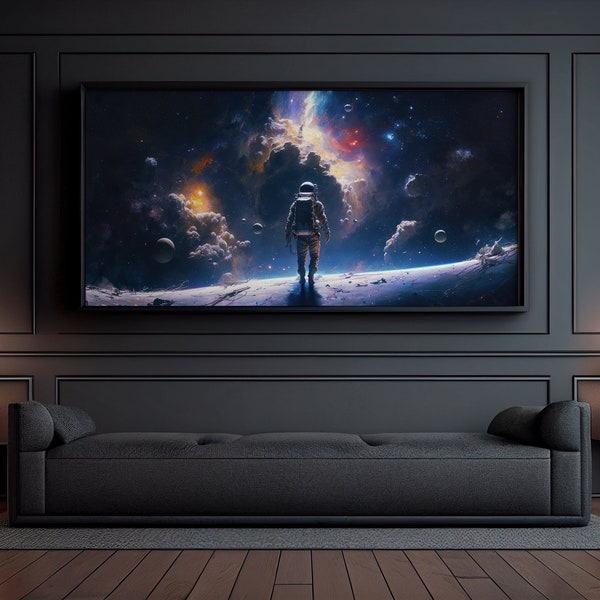 Astronaut Gazing into the Galaxy | NASA Space Cosmic Beautiful Artwork | High Quality 300 DPI Images | Digital Download