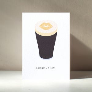 Kiss - A6 Beer Ale Drinking Alcohol Stout Split the G Funny Pun Happy Birthday Father&#39;s Day Love Greeting Card - Free Personalisation
