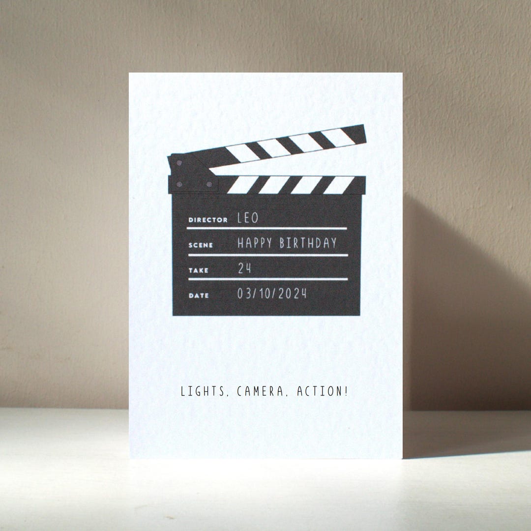 Movie Star - A6 Custom Film TV Clap Clapper Board Funny Pun Happy ...