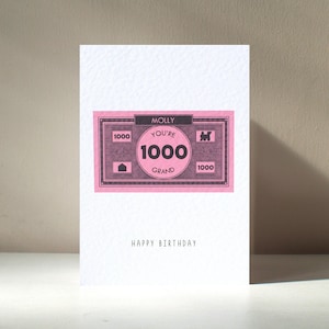 You're Grand - Carte de voeux personnalisée A6 Bank Dollar Wonga Money Shop Irish Craic Funny Pun Happy Birthday Love - Personnalisation gratuite