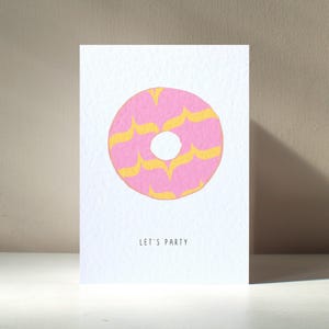 Let's Party - A6 ring koekje eten suiker zoet schatje Snack grappige woordspeling gelukkige verjaardag liefde wenskaart - gratis personalisatie