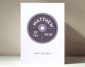 Tarjeta de felicitación de cumpleaños divertida con juego de palabras y personalización gratuita (tamaño A6, tamaño A6).