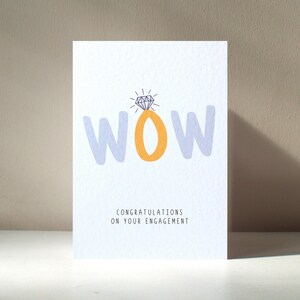 Wow - Biglietto d'auguri A6 con anello di fidanzamento, matrimonio, gioco di parole divertente, amore, anniversario, compleanno - Personalizzazione gratuita