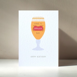 Have a Stellar Day - A6 bier bier pils drinken alcohol oude grappige woordspeling gelukkige verjaardag Vaderdag liefdeswenskaart - gratis personalisatie