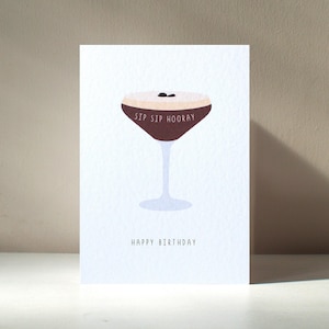 Espresso Martini - A6 Spirit Mixer Bere Alcol Cocktail Caffè Caffeina Caffè Divertente Gioco di Parole Compleanno Amore Biglietto d'Auguri - Personalizzazione Gratuita