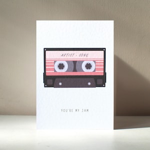 You're my Jam - A6 aangepast favoriet liedje muziek deuntje retro mix tape grappige woordspeling gelukkige verjaardag liefde wenskaart - gratis personalisatie