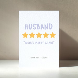 Review - A6 aangepaste naam 5-sterren beoordeling beoordeling grappige woordspeling Happy Birthday Anniversary Love-wenskaart - Gratis personalisatie