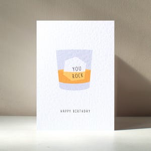 You Rock - A6 Whisky Whisky Ice Spirit Mixer Short Alcohol Drinking Funny Pun Happy Birthday Love-wenskaart - gratis personalisatie