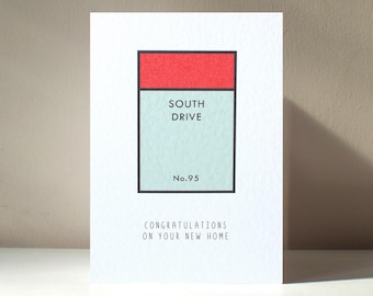 New Home - A6 Custom Board Game Moving Congratulations Ladder Buyer Funny Pun Happy Birthday Love Greeting Card - Free Personalisation