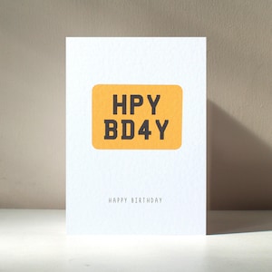 HPY BD4Y - A6 aangepaste nummerplaat bestuurder rijden auto motor fiets grappige woordspeling gelukkige verjaardag liefde wenskaart - gratis personalisatie