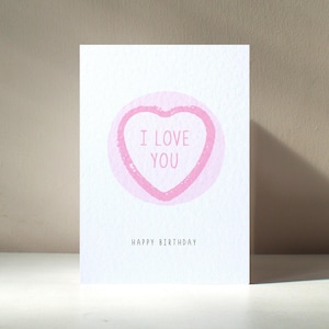 Je t'aime ma chérie - Carte de voeux d'amour A6 Love Sweet Heart savoureuse et savoureuse pour joyeux anniversaire Saint-Valentin - Personnalisation gratuite