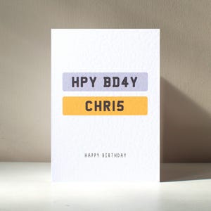 HPY BD4Y - A6 plaque d'immatriculation personnalisée conduite conducteur voiture moto jeu de mots drôle carte de voeux joyeux anniversaire amour - Personnalisation gratuite