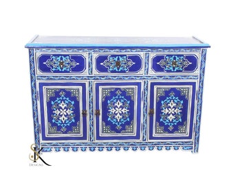 Home organization with shelves, craft decor accents, Home decor moroccan furniture, storage furniture, sideboard, painted mobili