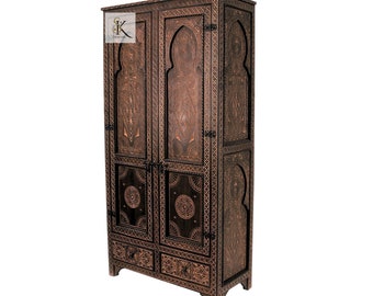 wood Sideboards Buffet Tables / Handmade moroccan Cedar wood cupboard storage cabinet / kitchen buffet