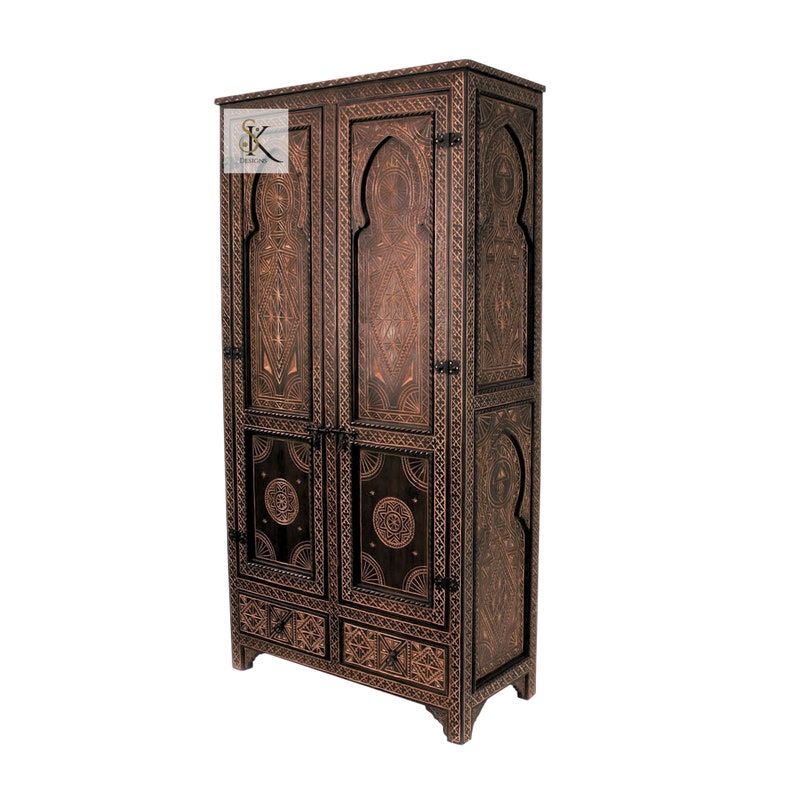 Wood Sideboards Buffet Tables / Handmade Moroccan Cedar Wood Cupboard